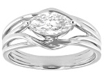 Marquise White Lab-Grown Diamond H SI1 10K White Gold Solitaire Ring 0.75ct