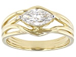 Marquise White Lab-Grown Diamond H SI1 10K Yellow Gold Solitaire Ring 0.75ct