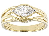 Marquise White Lab-Grown Diamond H SI1 10K Yellow Gold Solitaire Ring 0.75ct