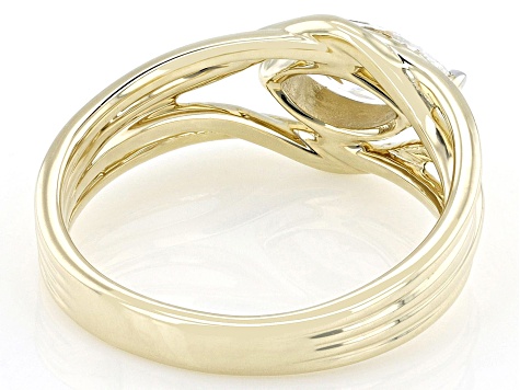Marquise White Lab-Grown Diamond H SI1 10K Yellow Gold Solitaire Ring 0.75ct