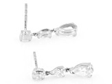 Pear Shape and Oval White Lab-Grown Diamond H SI1 10K White Gold Dangle Earrings 1.15ctw