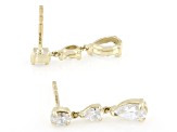 Pear Shape and Oval White Lab-Grown Diamond H SI1 10K Yellow Gold Dangle Earrings 1.15ctw