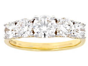 White Lab-Grown Diamond H SI1 10K Yellow Gold Ring 2.00ctw