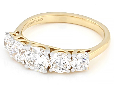 White Lab-Grown Diamond H SI1 10K Yellow Gold Ring 2.00ctw