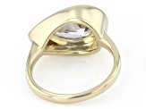 Pear Shape White Lab-Grown Floating Diamond G VS 10K Yellow Gold Solitaire Ring 3.00ct