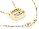 Emerald Cut White Lab-Grown Floating Diamond G VS2 10K Yellow Gold Solitaire Pendant W/Chain 1.00ct