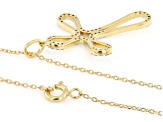 Round Lab-Grown Diamond H SI 14K Yellow Gold Over Silver Cross Pendant With Cable Chain 0.25ctw