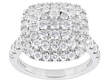 Picture of Round White Lab-Grown Diamond H SI Rhodium Over Sterling Silver Cluster Ring 2.00ctw