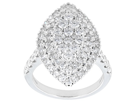 Round White Lab-Grown Diamond H SI Rhodium Over Sterling Silver