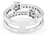 Round White Lab-Grown Diamond G-H VS Rhodium Over Sterling Silver Ring 1.15ctw
