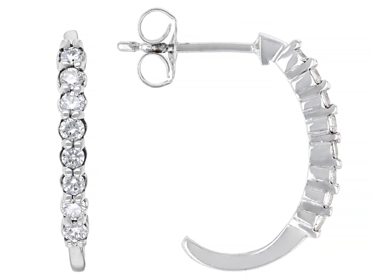 Round White Lab-Grown Diamond H SI Rhodium Over Sterling Silver J