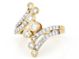 Round White Lab-Grown Diamond H SI 14K Yellow Gold Over Sterling Silver Bypass Ring 1.00ctw
