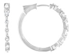 Round White Lab-Grown Diamond H SI Rhodium Over Sterling Silver Hoop Earrings 0.50ctw