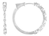 Round White Lab-Grown Diamond H SI Rhodium Over Sterling Silver Hoop Earrings 0.50ctw