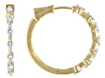 Round White Lab-Grown Diamond H SI 14K Yellow Gold Over Sterling Silver Hoop Earrings 0.50ctw