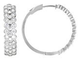 Round White Lab-Grown Diamond H SI Rhodium Over Sterling Silver Hoop Earrings 2.00ctw