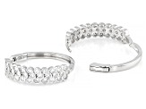 Round White Lab-Grown Diamond H SI Rhodium Over Sterling Silver Hoop Earrings 2.00ctw