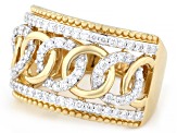 Round White Lab-Grown Diamond H SI 14K Yellow Gold Over Sterling Silver Ring 0.75ctw