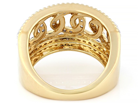 Round White Lab-Grown Diamond H SI 14K Yellow Gold Over Sterling Silver Ring 0.75ctw