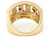 Round White Lab-Grown Diamond H SI 14K Yellow Gold Over Sterling Silver Ring 0.75ctw