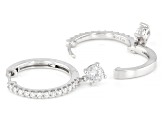 Round White Lab-Grown Diamond H SI Rhodium Over Sterling Silver Huggie Earrings 1.00ctw