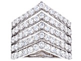 Round White Lab-Grown Diamond G-H VS Rhodium Over Sterling Silver Ring 2.00ctw