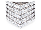 Round White Lab-Grown Diamond G-H VS Rhodium Over Sterling Silver Ring 2.00ctw