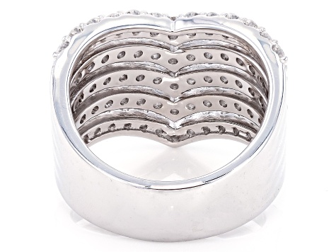 Round White Lab-Grown Diamond G-H VS Rhodium Over Sterling Silver Ring 2.00ctw