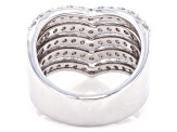 Round White Lab-Grown Diamond G-H VS Rhodium Over Sterling Silver Ring 2.00ctw