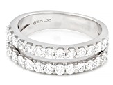 Round White Lab-Grown Diamond G-H VS Rhodium Over Sterling Silver Ring 1.00ctw