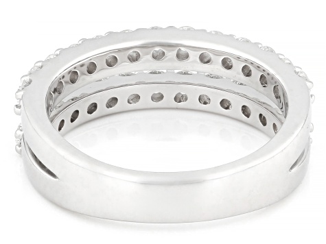 Round White Lab-Grown Diamond G-H VS Rhodium Over Sterling Silver Ring 1.00ctw