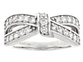 Round White Lab-Grown Diamond G-H VS Rhodium Over Sterling Silver Ring 0.95ctw