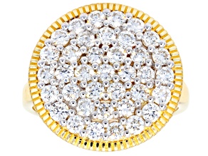 Round White Lab-Grown Diamond G-H VS 14K Yellow Gold Over Sterling Silver Ring 1.65ctw