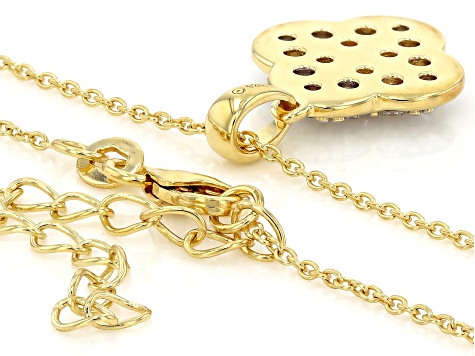 White Lab-Grown Diamond G-H VS 14K Yellow Gold Over Silver Clover Earrings, Pendant W/Chain 2.00ctw