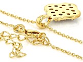 White Lab-Grown Diamond G-H VS 14K Yellow Gold Over Silver Clover Earrings, Pendant W/Chain 2.00ctw