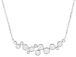 Round White Lab-Grown Diamond G-H SI Rhodium Over Sterling Silver Necklace 0.85ctw