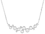 Round White Lab-Grown Diamond G-H SI Rhodium Over Sterling Silver Necklace 0.85ctw