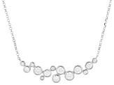 Round White Lab-Grown Diamond G-H SI Rhodium Over Sterling Silver Necklace 0.85ctw
