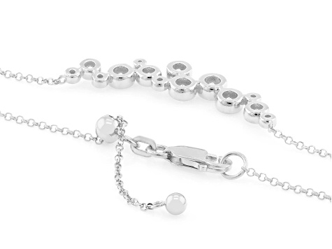Round White Lab-Grown Diamond G-H SI Rhodium Over Sterling Silver Necklace 0.85ctw