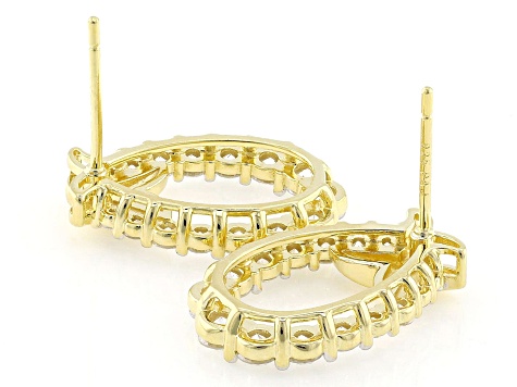 Round White Lab-Grown Diamond G-H SI 18K Yellow Gold Over Sterling Silver Earrings 1.50ctw