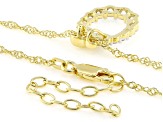 Round White Lab-Grown Diamond G-H SI 18K Yellow Gold Over Sterling Silver Pendant With Chain 0.75ctw