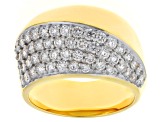 Round White Lab-Grown Diamond G-H SI 18K Yellow Gold Over Sterling Silver Ring 1.15ctw