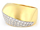 Round White Lab-Grown Diamond G-H SI 18K Yellow Gold Over Sterling Silver Ring 1.15ctw