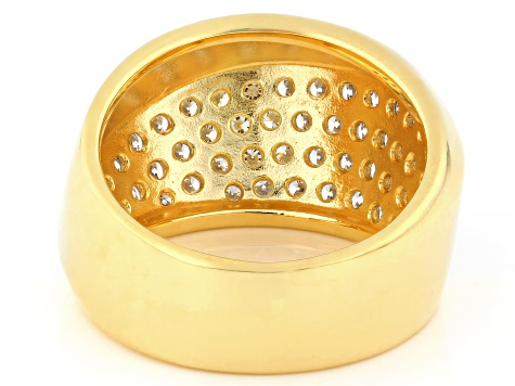 Round White Lab-Grown Diamond G-H SI 18K Yellow Gold Over Sterling Silver Ring 1.15ctw