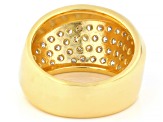 Round White Lab-Grown Diamond G-H SI 18K Yellow Gold Over Sterling Silver Ring 1.15ctw