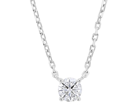 Round White Lab-Grown Diamond G-H SI Rhodium Over Sterling Silver