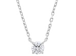 Round White Lab-Grown Diamond G-H SI Rhodium Over Silver Necklace 0.25ct