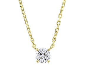 Round White Lab-Grown Diamond G-H SI 18K Yellow Gold Over Sterling Silver Necklace 0.25ct