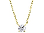 Round White Lab-Grown Diamond G-H SI 18K Yellow Gold Over Sterling Silver Necklace 0.25ct