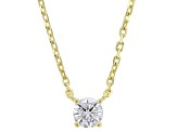 Round White Lab-Grown Diamond G-H SI 18K Yellow Gold Over Sterling Silver Necklace 0.25ct